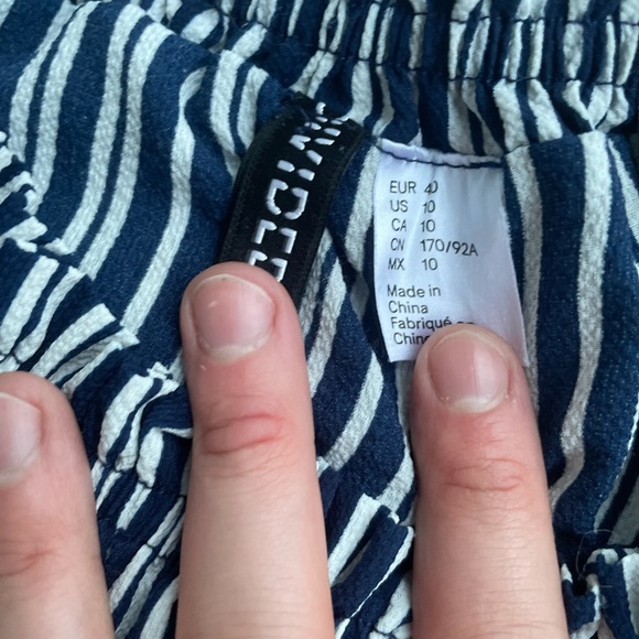 Navy Stripped Flouncy Blouse - Picture 5 of 5